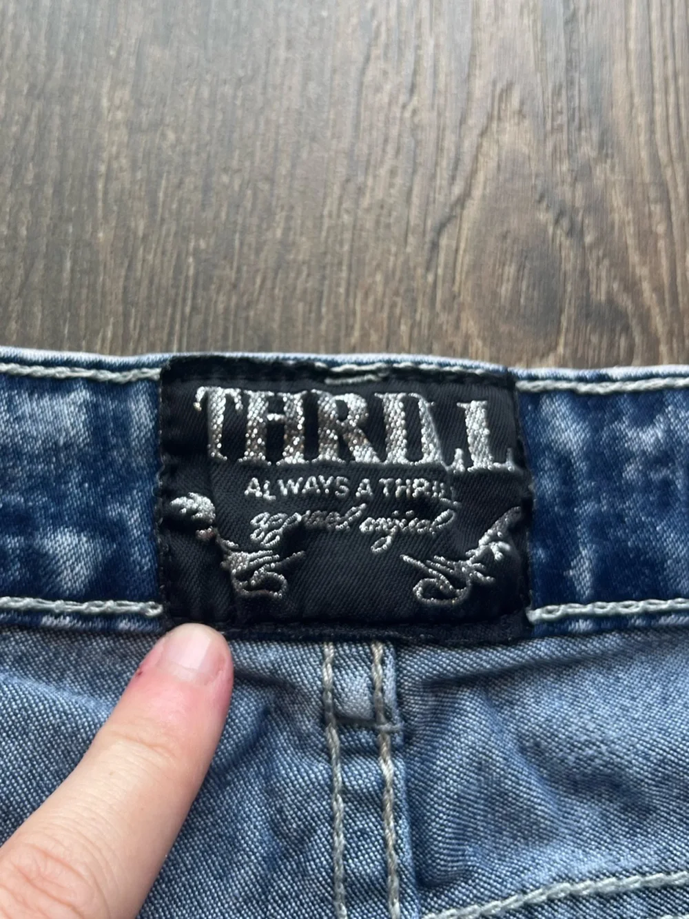 Thrill Distressed Denim Shorts